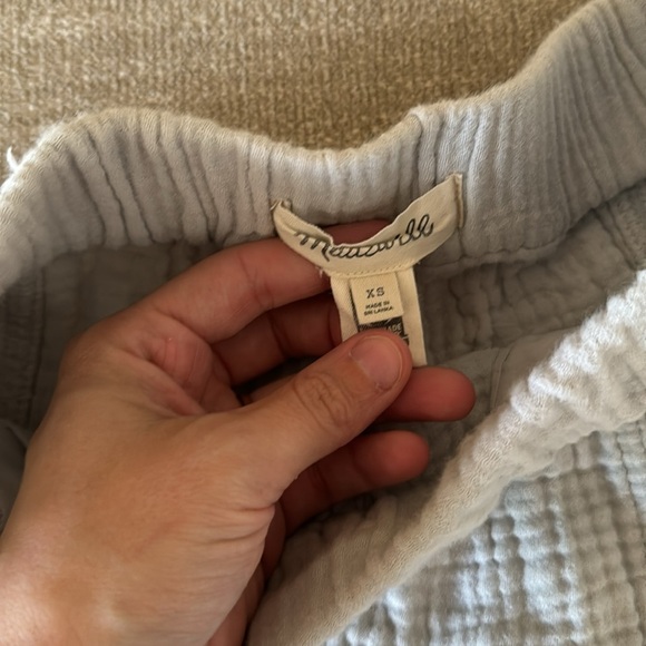 Madewell Easy Pull On Light Spun Cotton Gauze Gray Blue Shorts Pockets XS - Picture 4 of 8